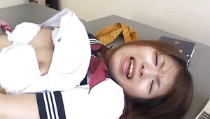 Topnotch exotic woman Riko Araki is sucking fuckmate's meat while he is quietly groaning from joy
